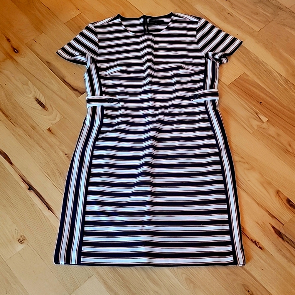 Banana Republic Blue and White Asymmetrical Dress